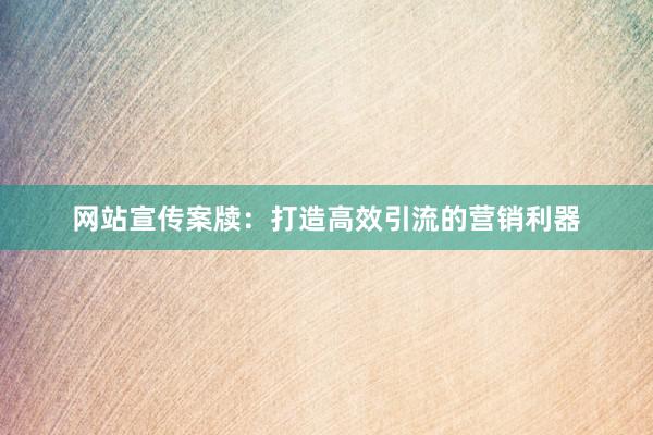 网站宣传案牍：打造高效引流的营销利器